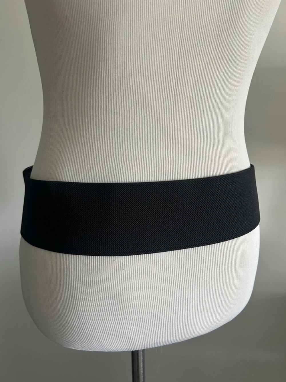 Nine West elastic M L Black Wide Women's Belt with Square Buckle - Picture 4 of 10